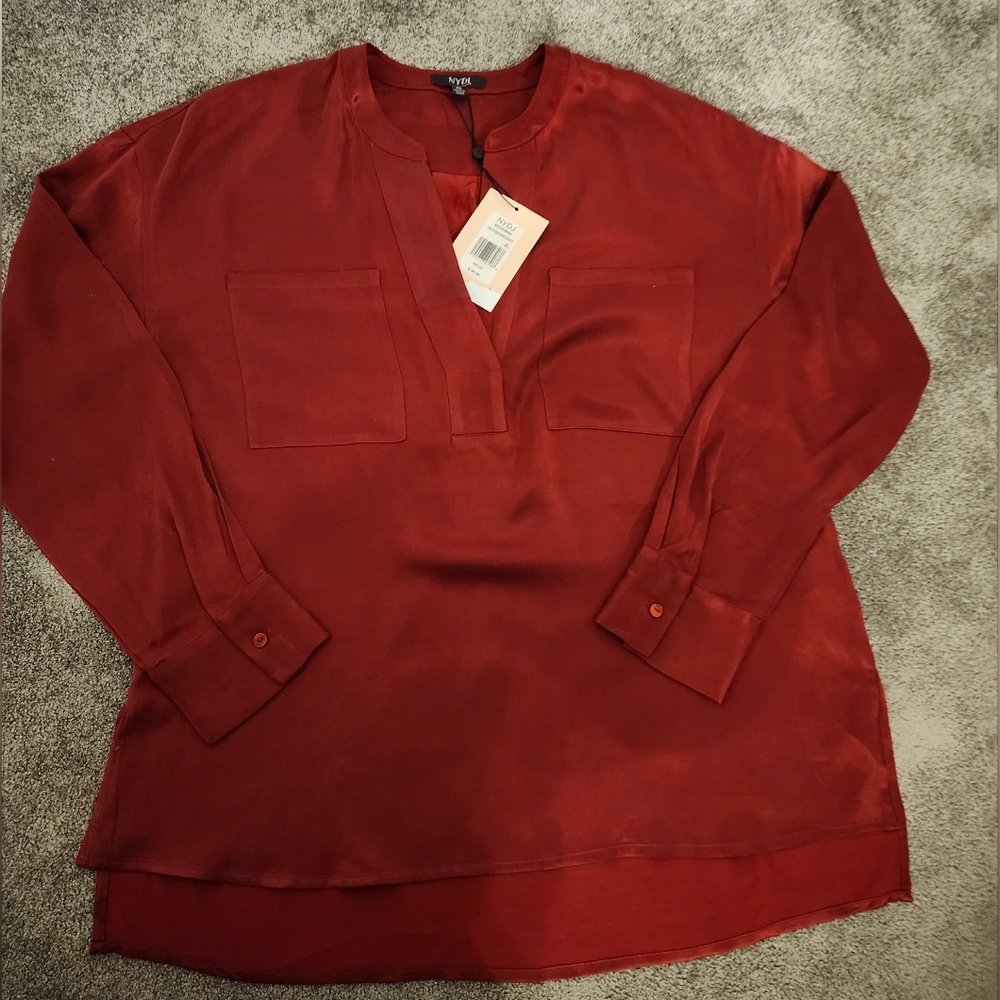 NYDJ red extra small loose-fitting shirt. Good for medium-sized, too